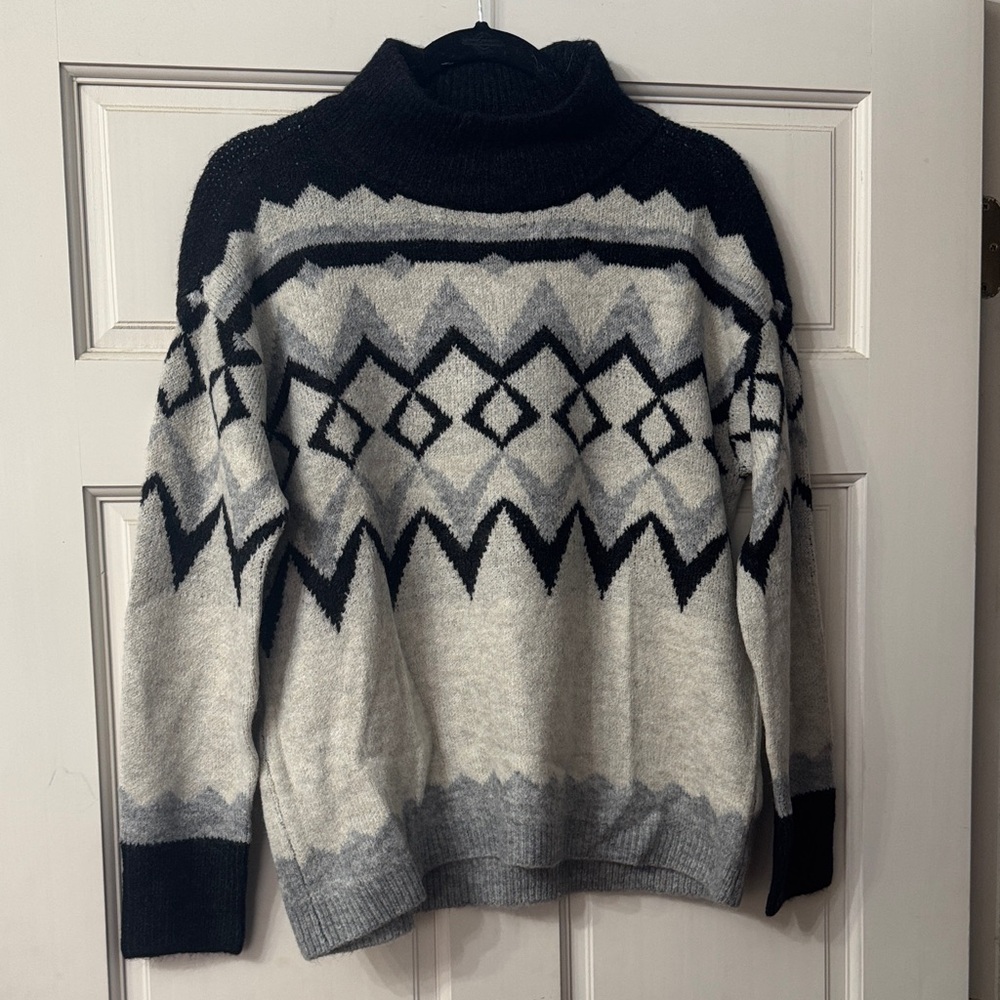 Maurices Black and Gray Turtleneck Sweater